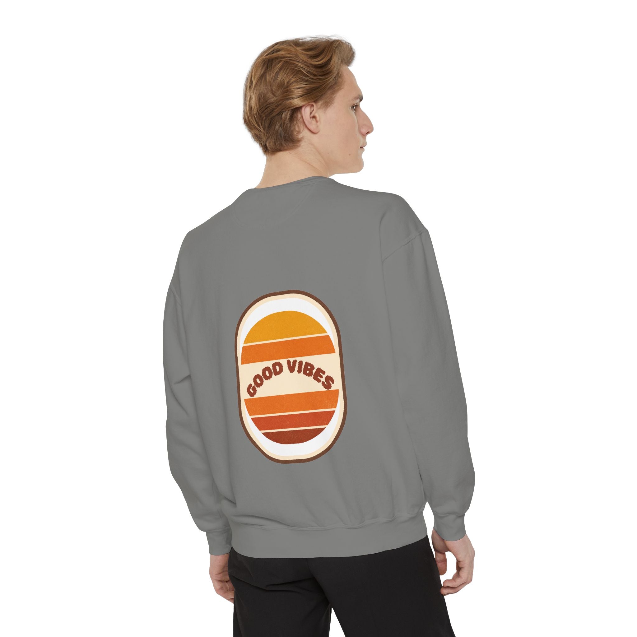 Good Vibes Retro Sunset Shirt, 70s Aesthetic Tee, Vintage Sunset Stripes Gift, Groovy Summer Sweatshirt