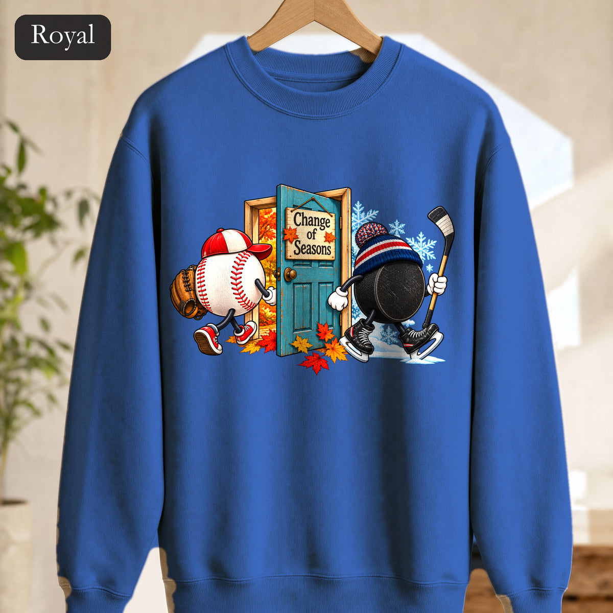 Baseball and Hockey 'Change of Seasons' Sweatshirt | Sports Autumn Winter Design