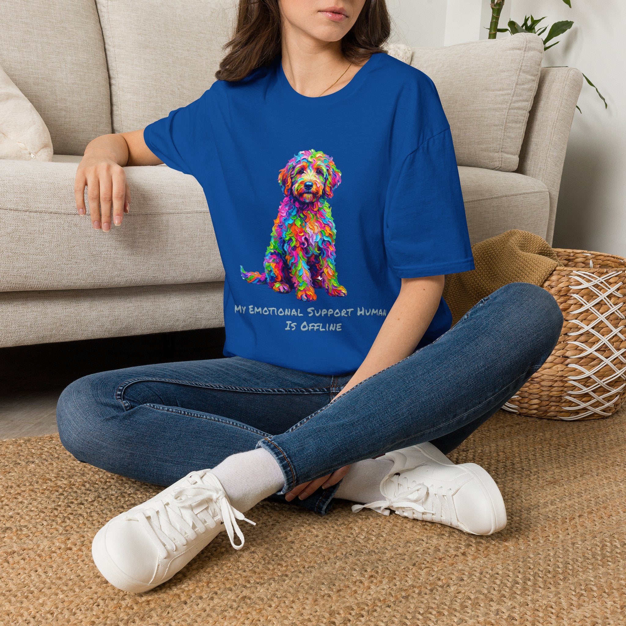 Goldendoodle T-Shirt — My Emotional Support Human Is Offline