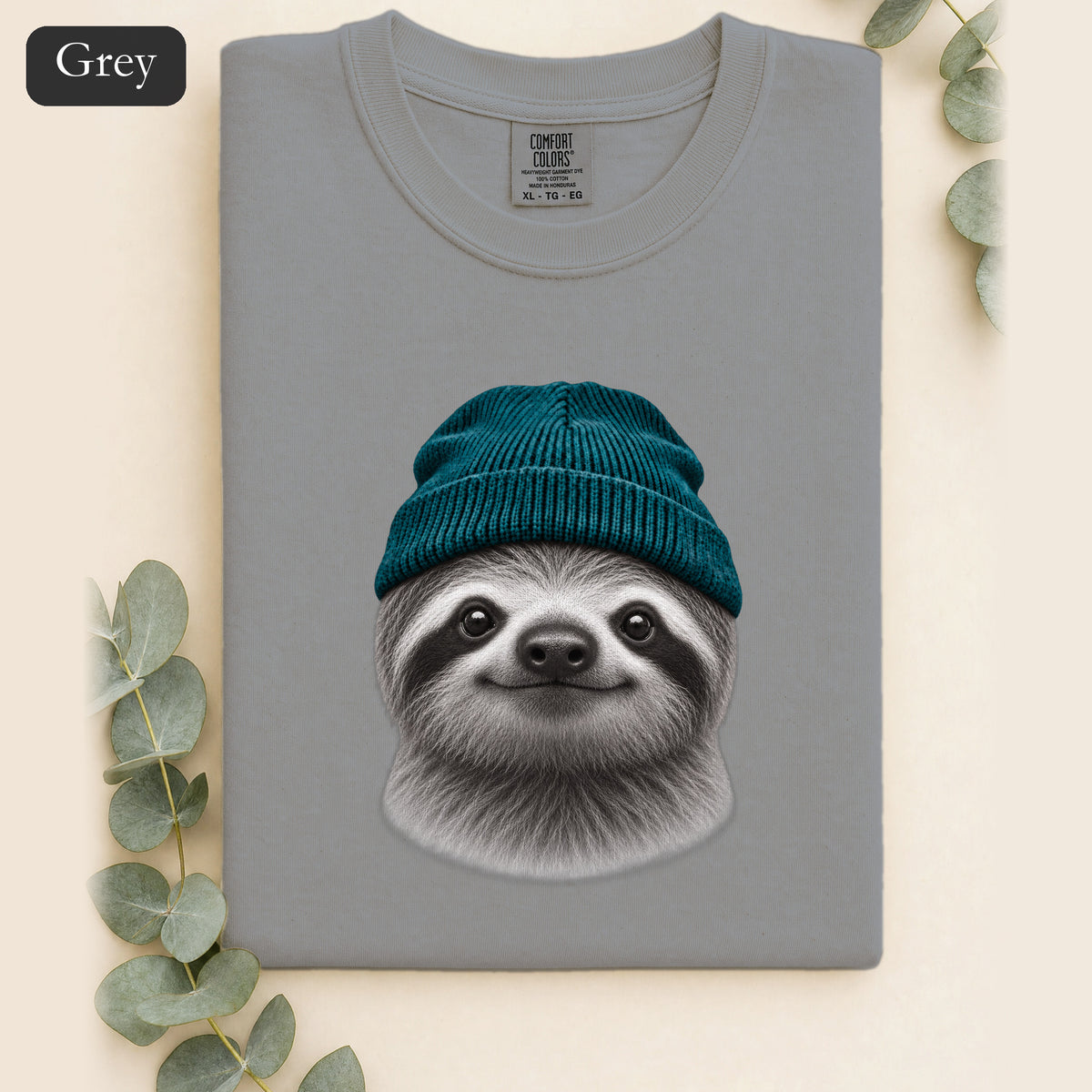 Sloth Wearing Knit Beanie | Cozy Winter Animal Tee