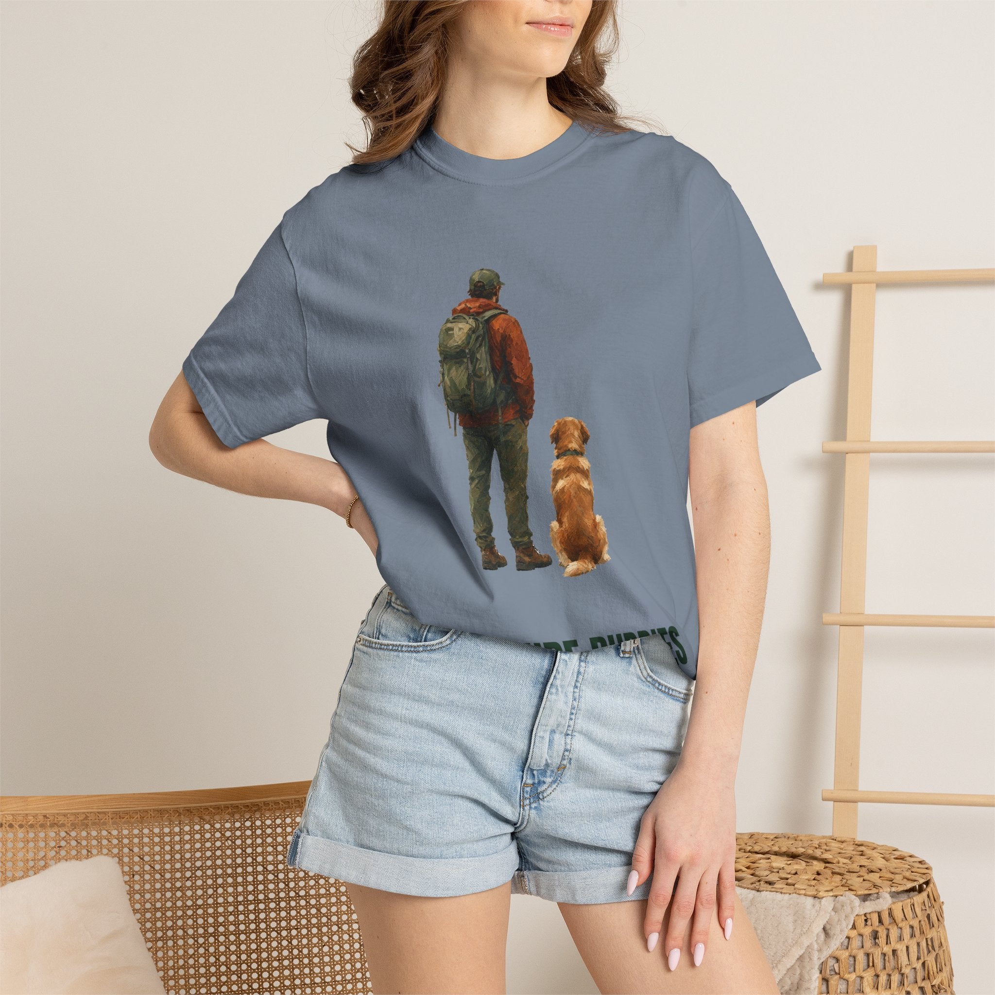 Adventure Buddies Shirt, Dog and Human Hiking Tee, Matching Dog Owner Gift, Painterly Outdoor Sweatshirt