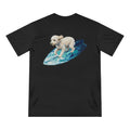 Organic Cotton Surfing Dog T-Shirt — Funny Beach Dog Tee
