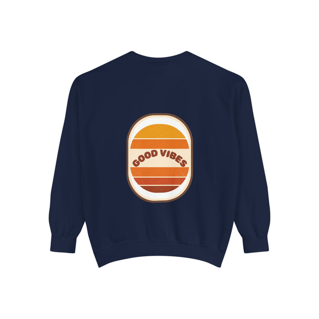 Good Vibes Retro Sunset Shirt, 70s Aesthetic Tee, Vintage Sunset Stripes Gift, Groovy Summer Sweatshirt