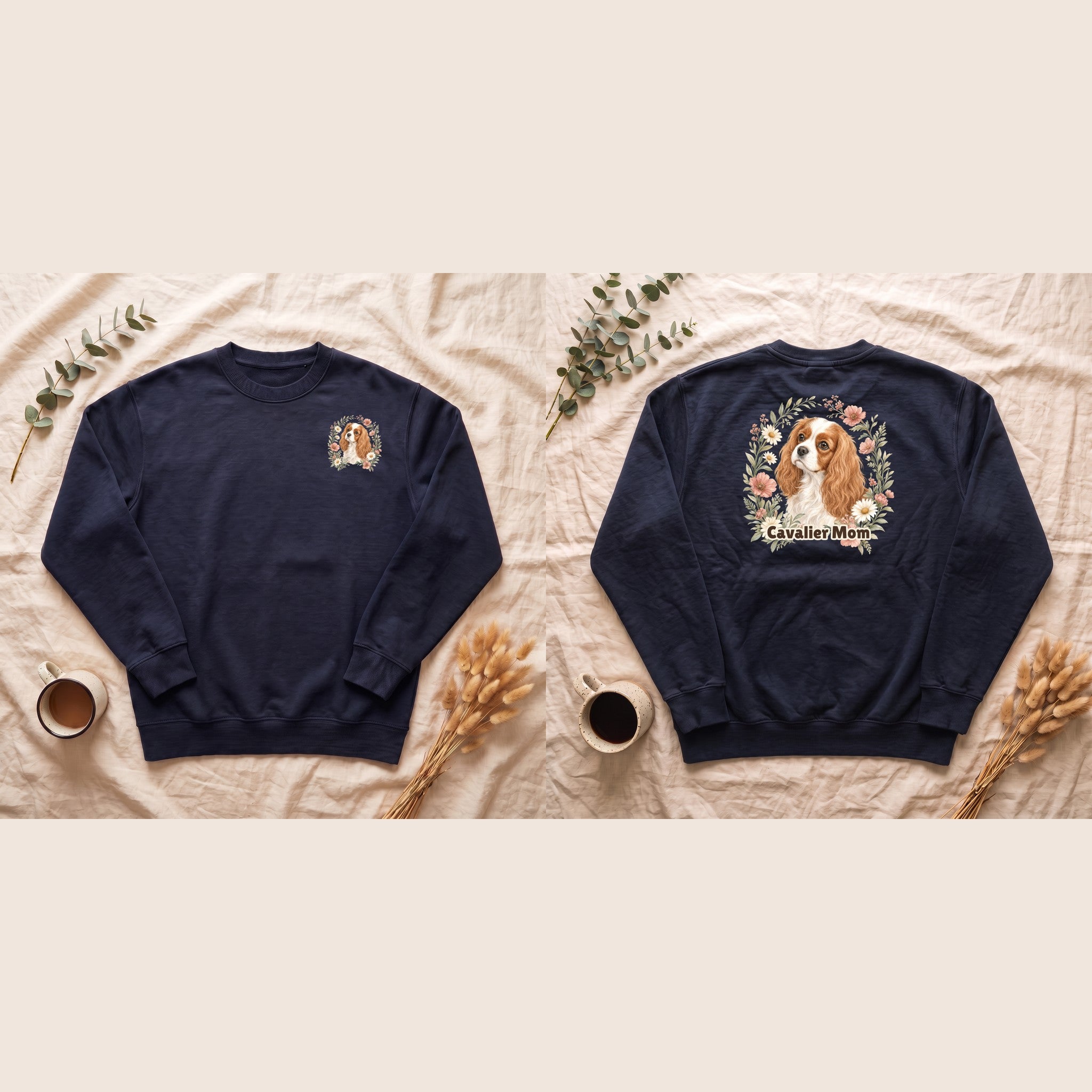 Cavalier Mom Shirt, Cavalier King Charles Spaniel Tee, Dog Mom Gift, Wildflower Dog Lover Sweatshirt