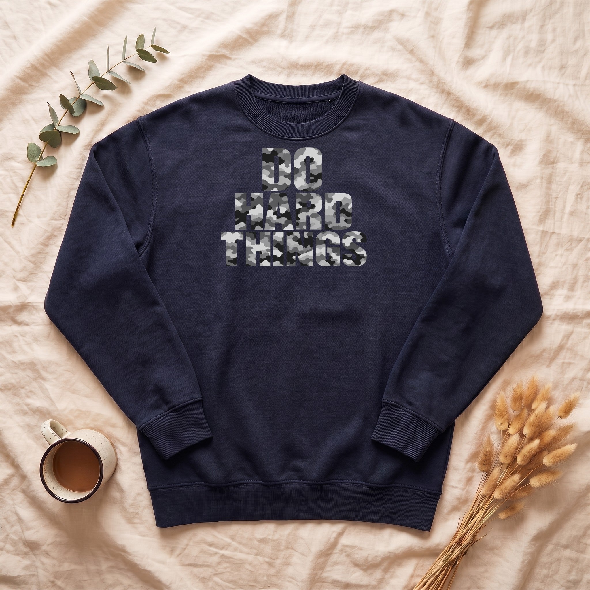 Do Hard Things Shirt, Minimalist Motivational Tee, Gym Fitness Mindset Gift, Bold Typography Sweatshirt