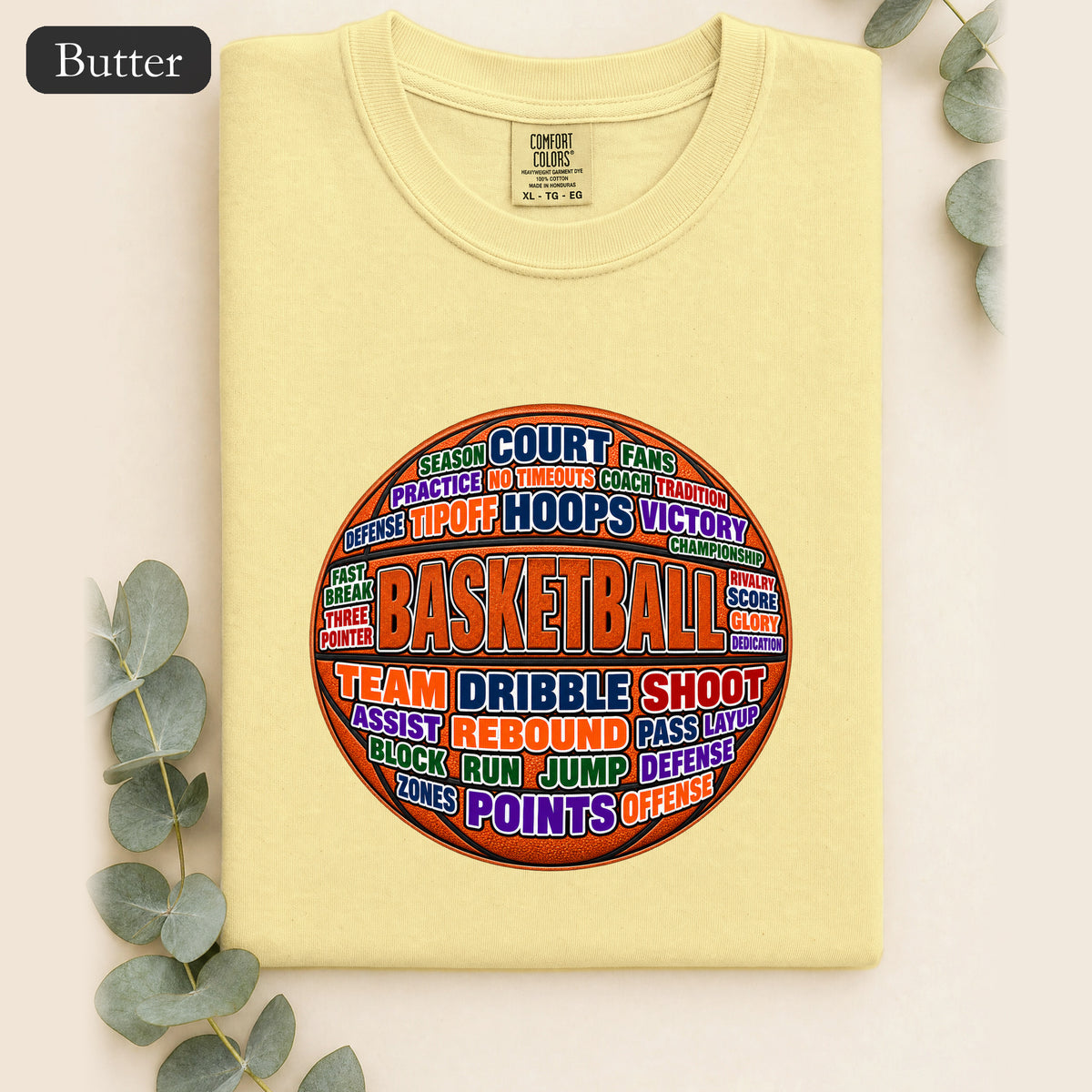 Basketball Word Art Shirt | Basketball Typography Tee
