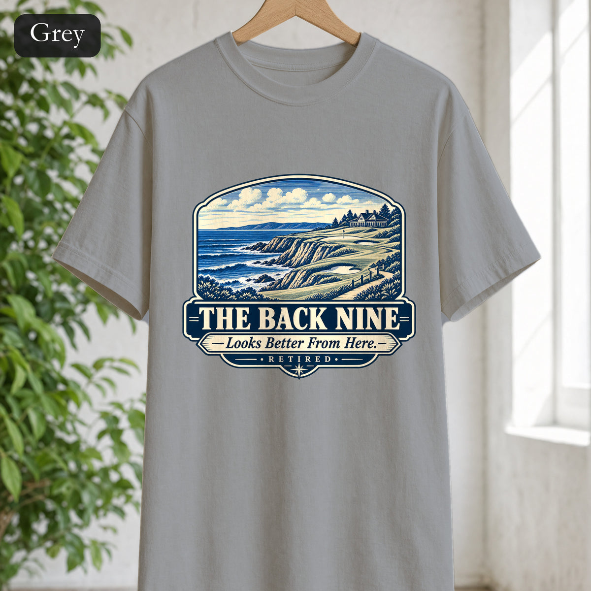 The Back Nine Shirt, Scenic Golf Coast Tee, Vintage Golf Course Graphic, Golfer Gift