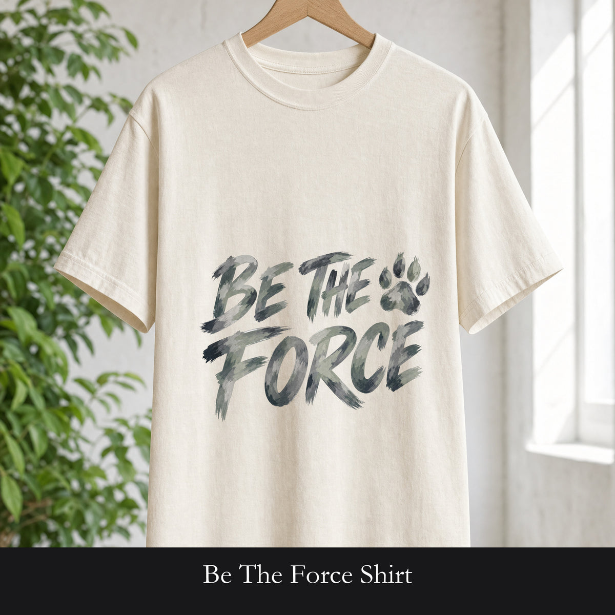 Be The Force Shirt, Camo Motivational Tee, Inspirational Encouragement Gift, Positive Vibes Paw Print Sweatshirt