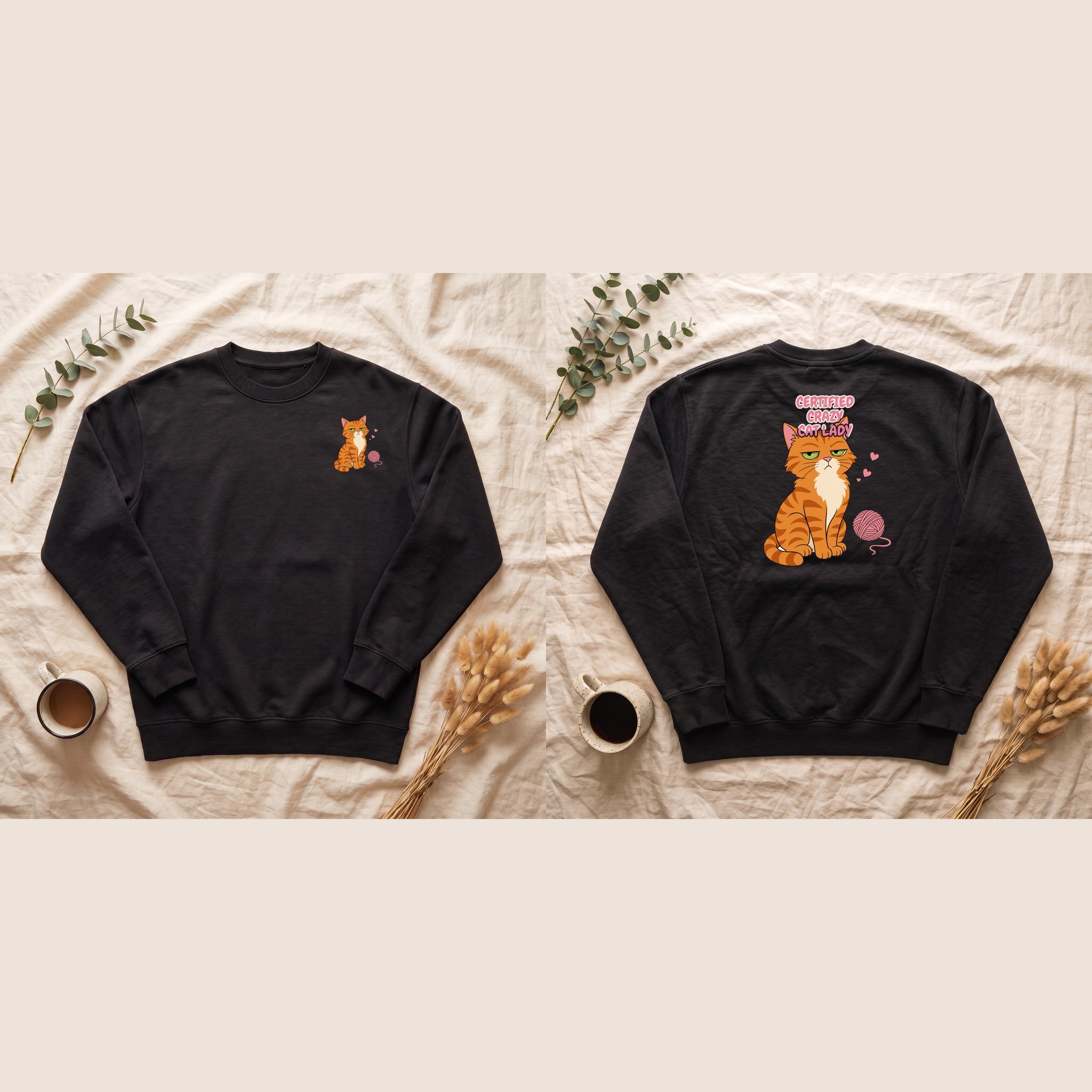 Certified Crazy Cat Lady Shirt, Orange Cat Mom Tee, Ginger Cat Lover Gift, Funny Cat Owner Sweatshirt