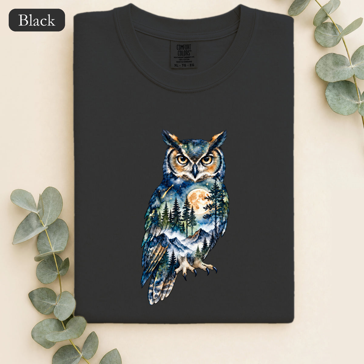 Dreamy Moonlit Owl Forest shirt | Owl Moon Tee