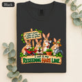 Reseeding Hare Line Shirt | Gardening Pun Bunny Cartoon