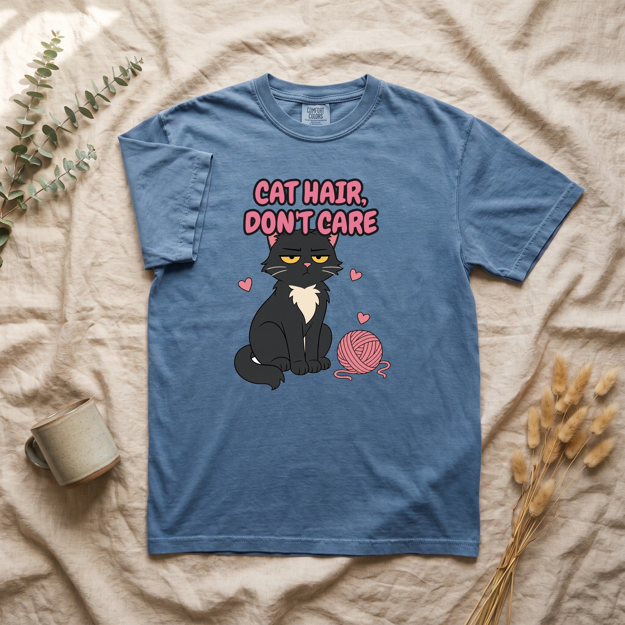 Cat Hair Don't Care Shirt, Funny Cat Mom Tee, Cat Lover Gift, Cat Owner Sweatshirt