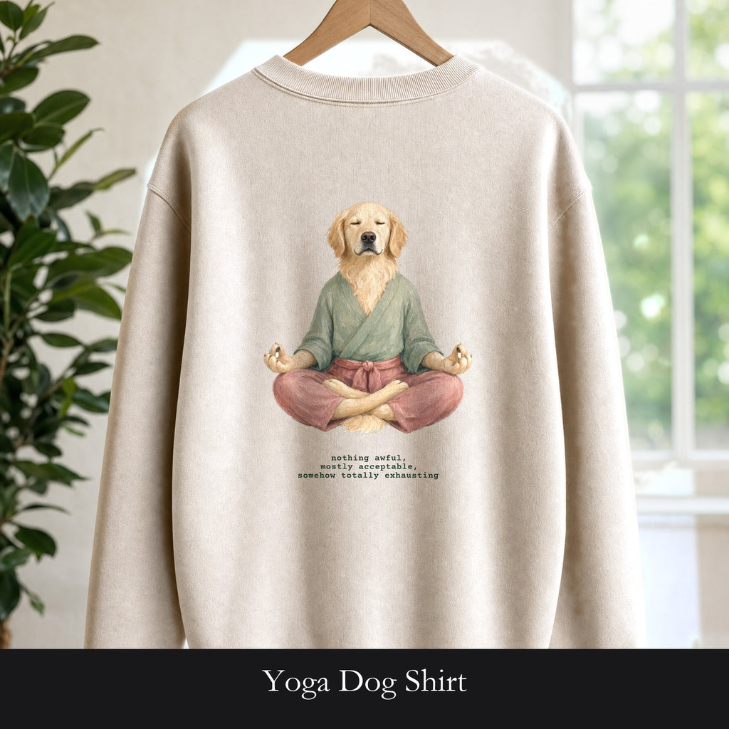 Yoga Dog Shirt, Namaste Zen Dog Tee, Funny Meditation Dog Mom Gift, Painterly Dog Lover Sweatshirt