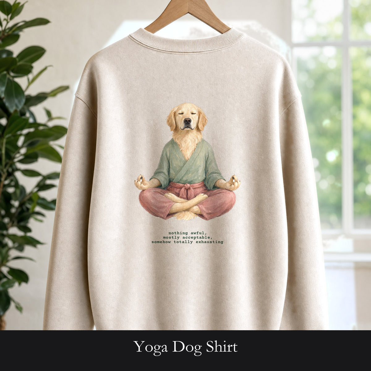 Yoga Dog Shirt, Namaste Zen Dog Tee, Funny Meditation Dog Mom Gift, Painterly Dog Lover Sweatshirt