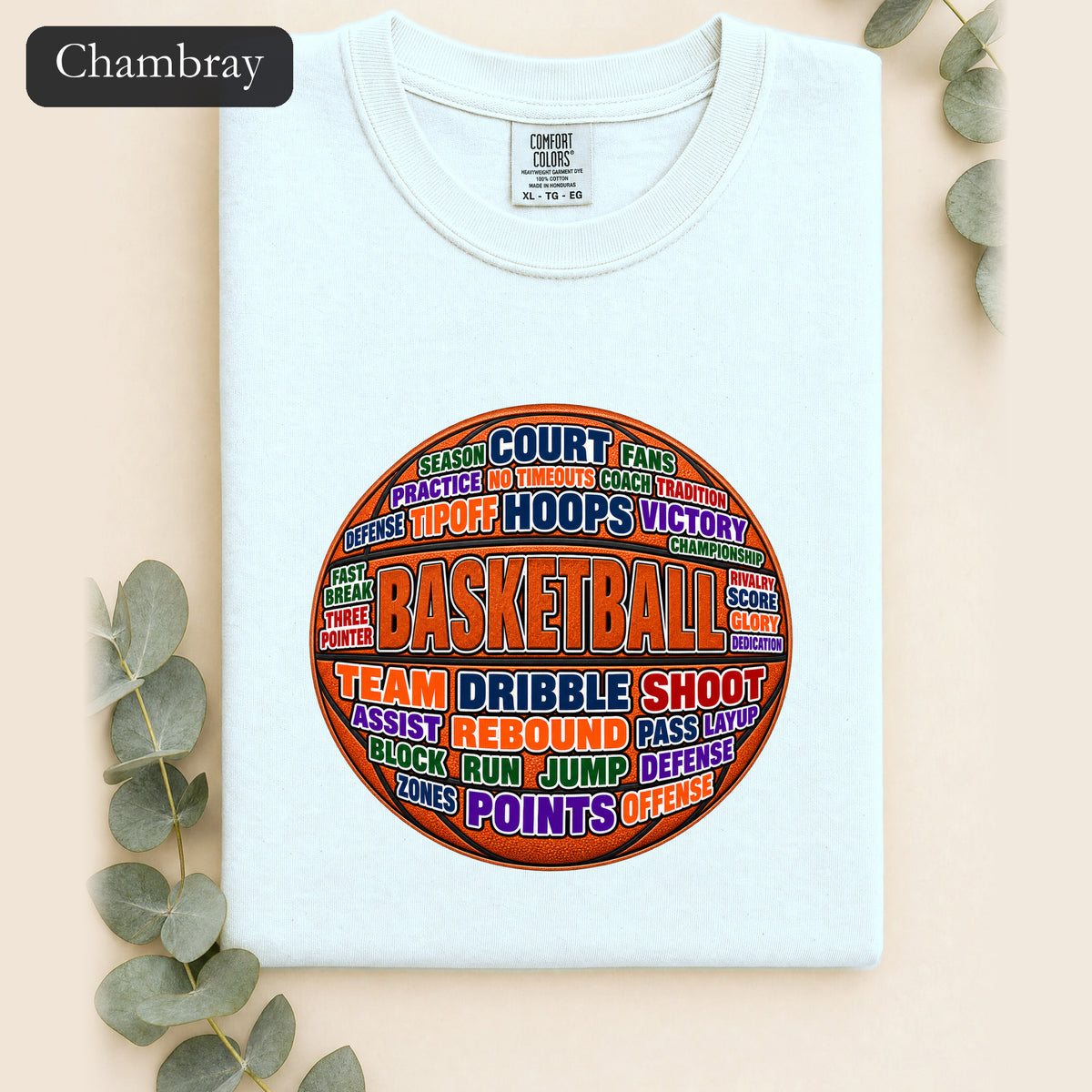 Basketball Word Art Shirt | Basketball Typography Tee