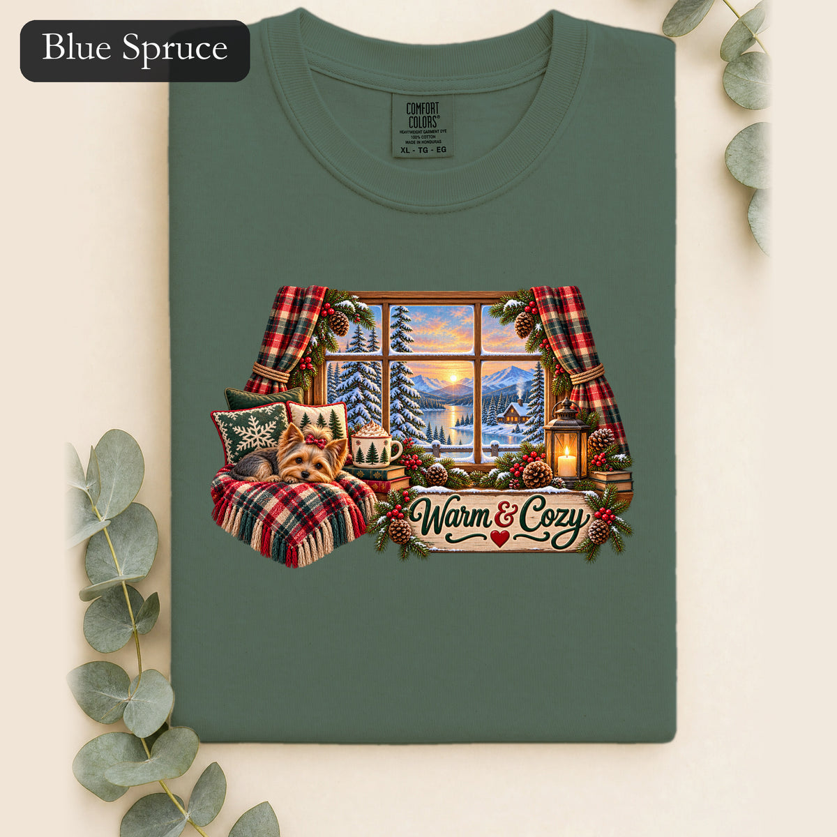 Warm & Cozy Cabin Window Shirt | Winter Lodge Plaid Decor
