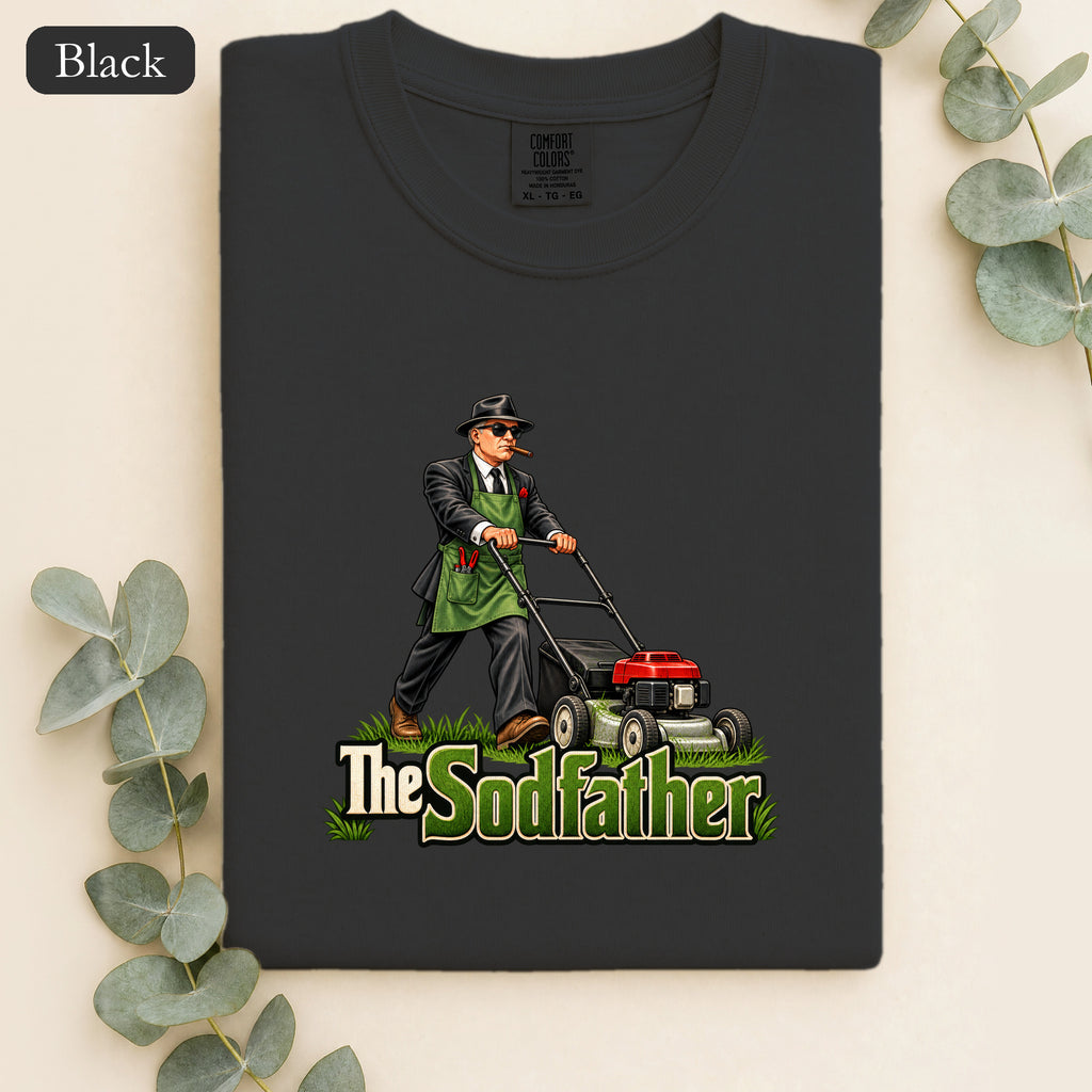 The Sodfather lawn mower illustration Shirt | Gardening humor
