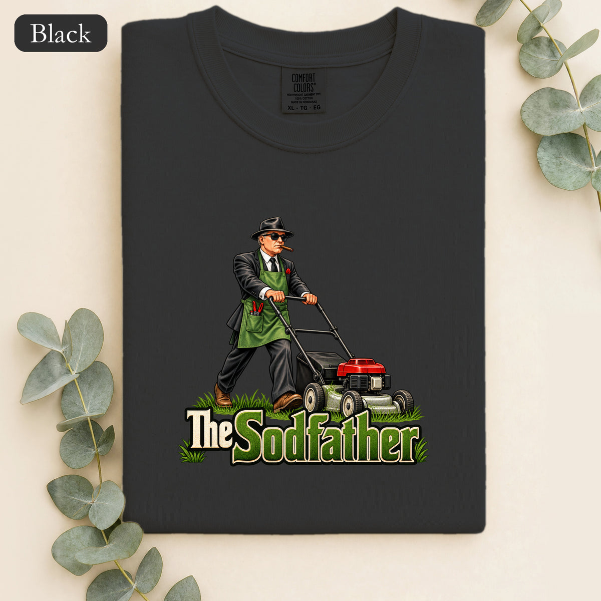 The Sodfather lawn mower illustration Shirt | Gardening humor