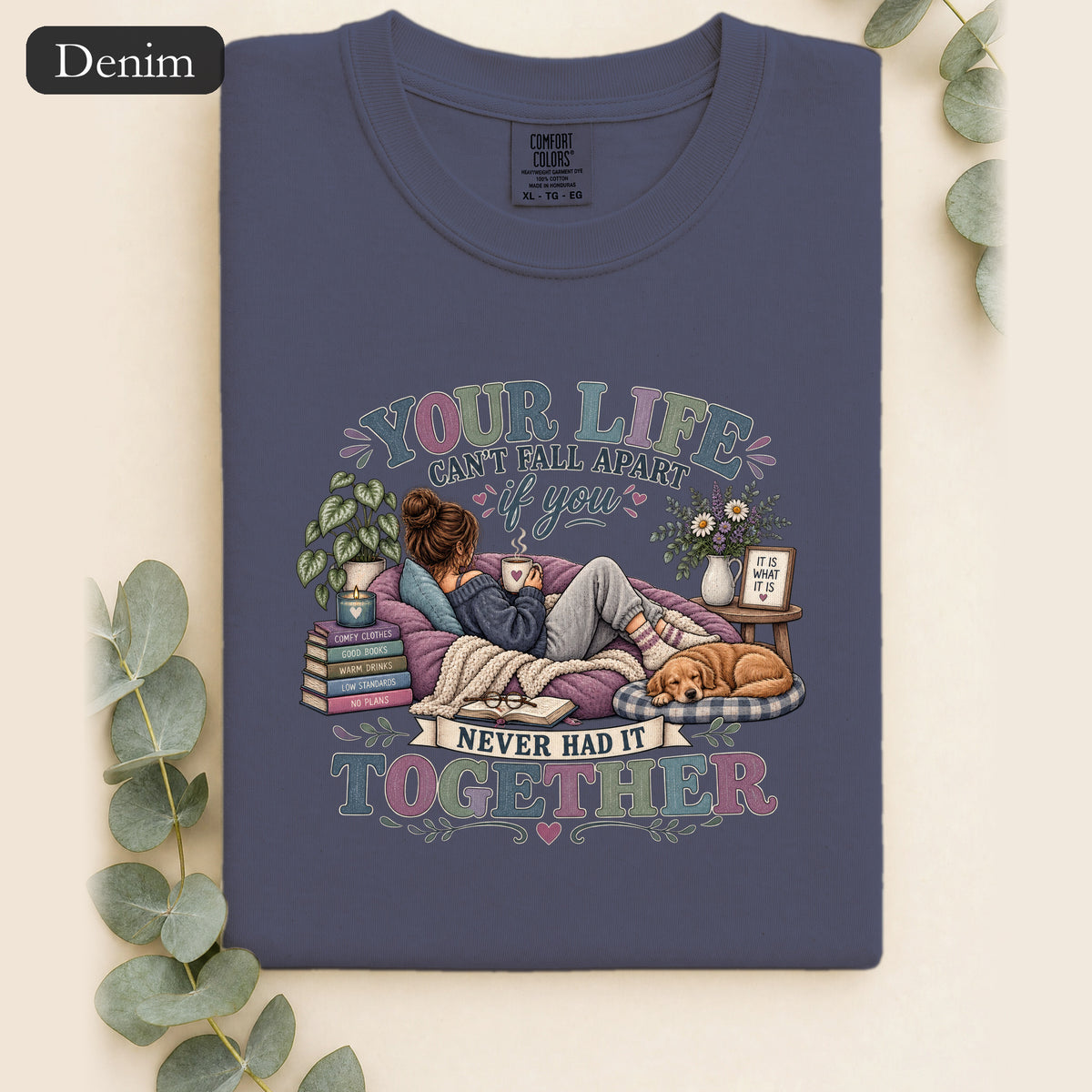 Your Life Your Cottagecore Aesthetic Shirt | Cozy Reading Dog Design