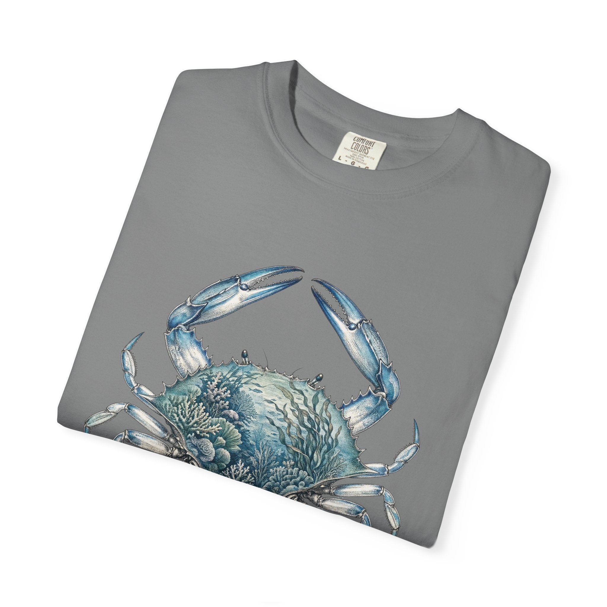 Into the Tides I Roam Shirt, Blue Crab Double Exposure Tee, Ocean Beach Coastal Lover Gift, Nautical Sea Life Sweatshirt