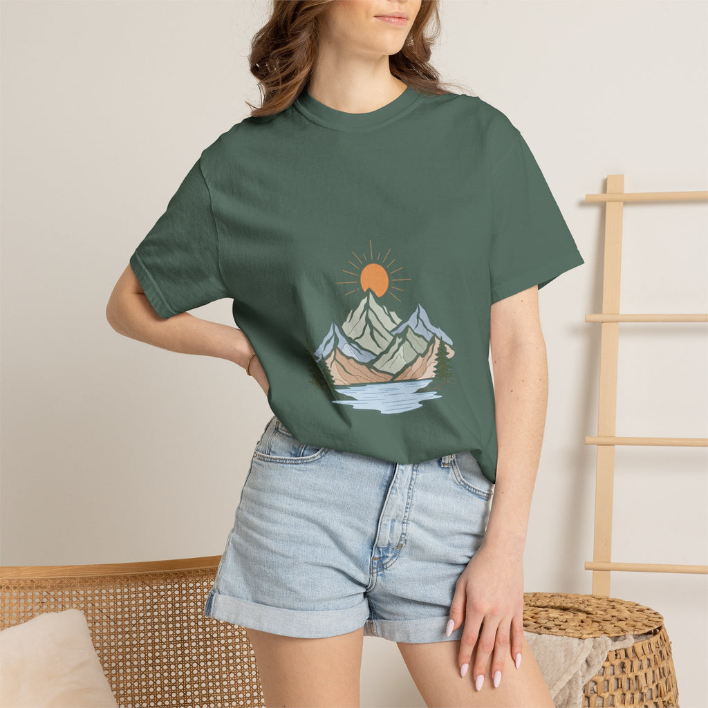 Minimalist Mountain Shirt, Wander Line Art Tee, Nature Hiking Adventure Gift, Modern Outdoor Sweatshirt