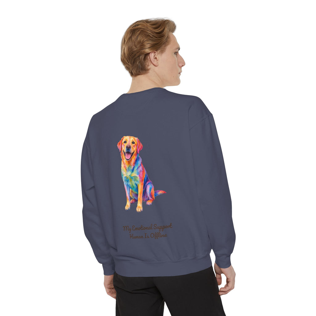 Labrador Shirt, My Emotional Support Human Is Offline Tee, Funny Lab Dog Mom Gift, Painterly Dog Lover Sweatshirt