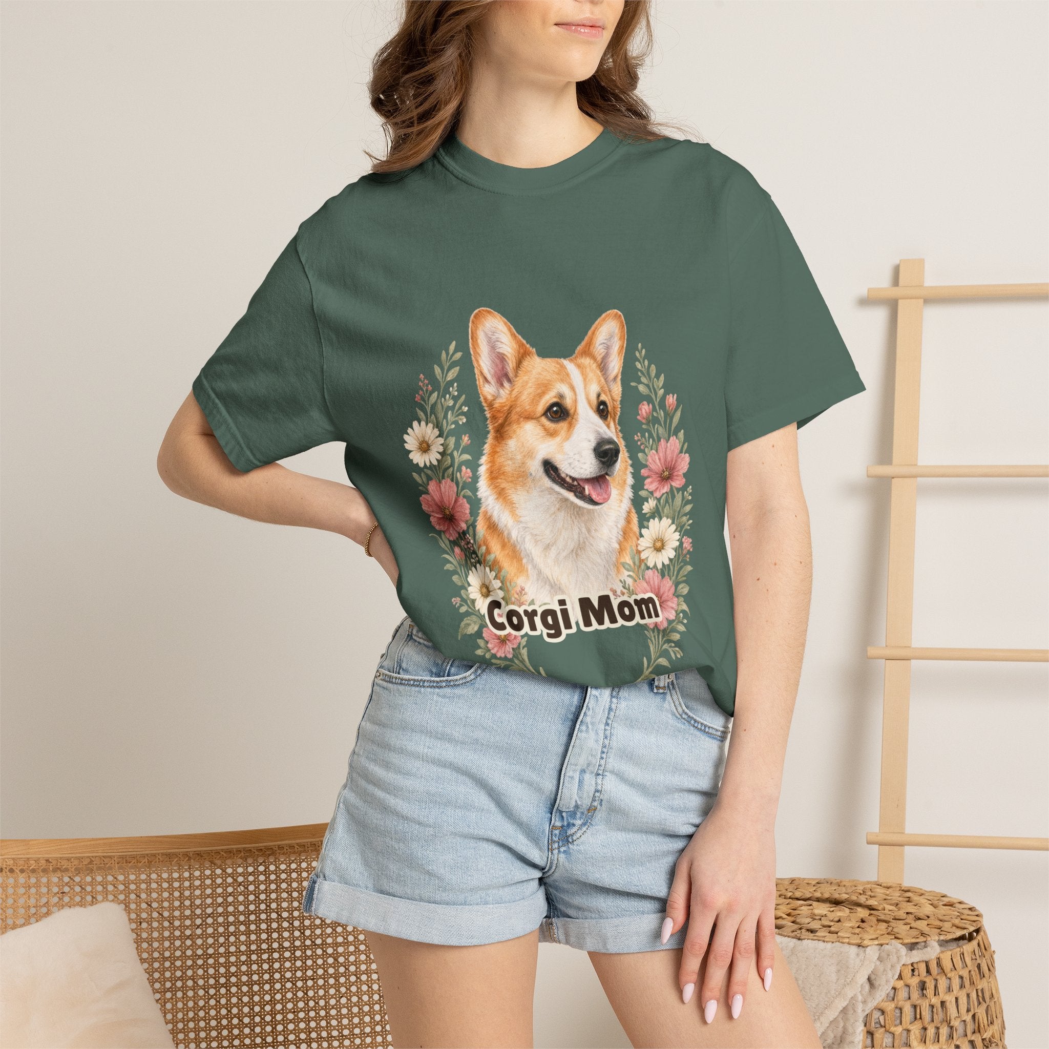 Corgi Mom Shirt, Corgi Mama Tee, Dog Mom Gift, Wildflower Corgi Lover Sweatshirt, Cute Dog Owner Gift