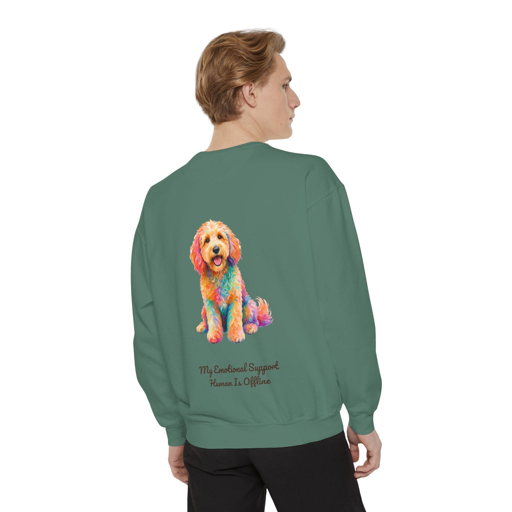 Goldendoodle Shirt, My Emotional Support Human Is Offline Tee, Funny Doodle Dog Mom Gift, Painterly Dog Lover Sweatshirt