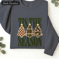 Plaid Woodland Christmas Trees Sweatshirt | Holiday Tree Trio Crewneck
