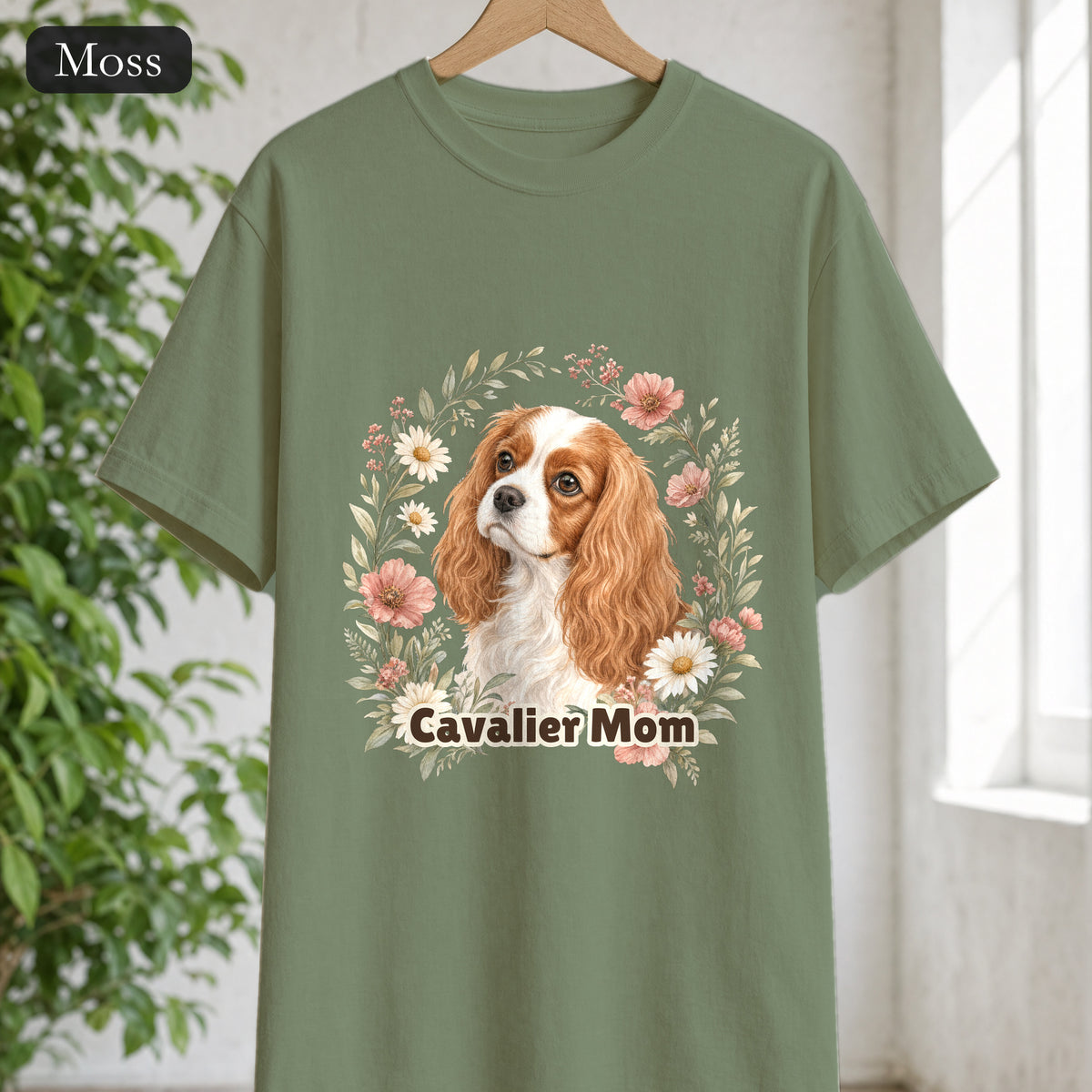 Cavalier Mom Shirt, Cavalier King Charles Spaniel Tee, Dog Mom Gift, Wildflower Dog Lover Sweatshirt