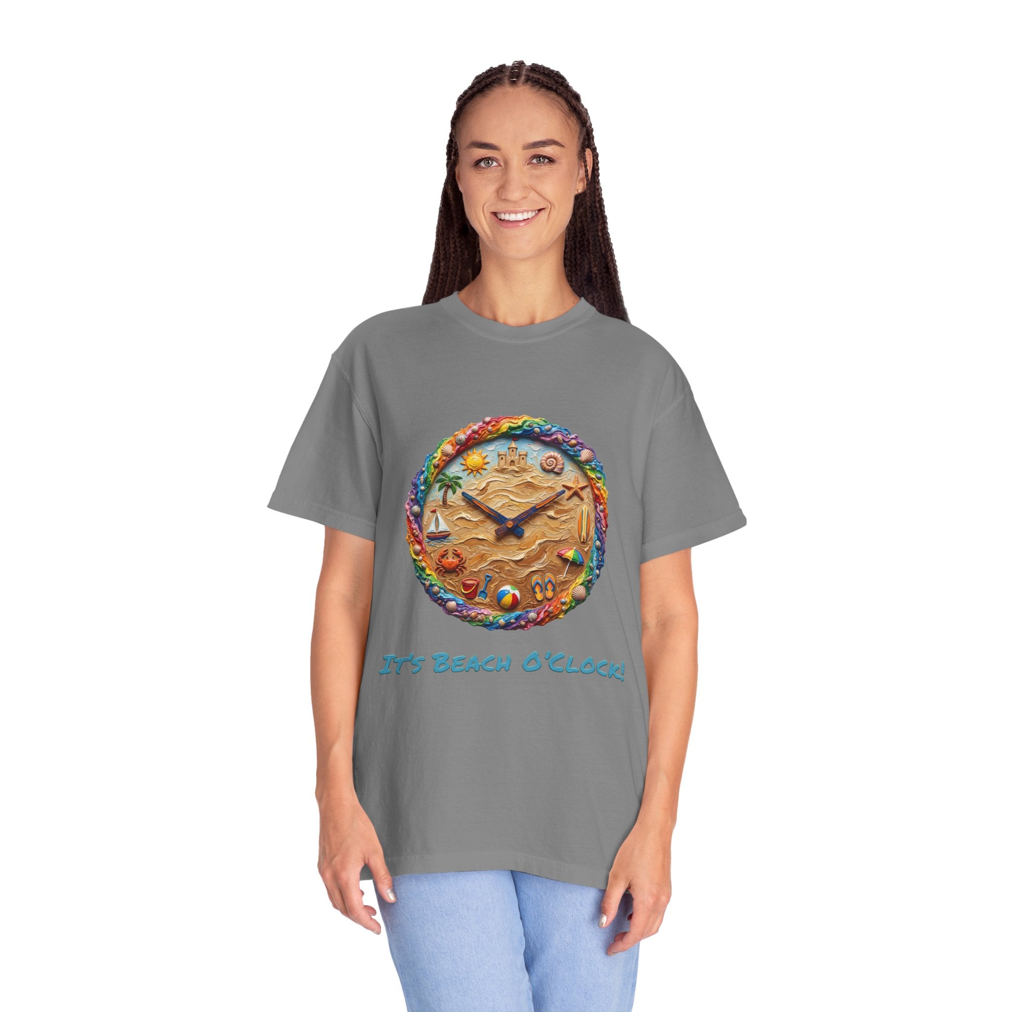Beach Clock T-Shirt — Dreamy Coastal Art Tee