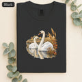 Swan Pair Shirt | White Swans Pond Illustration