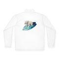 Surfboard Quarter-Zip Pullover — Painterly Surf Art Sweatshirt