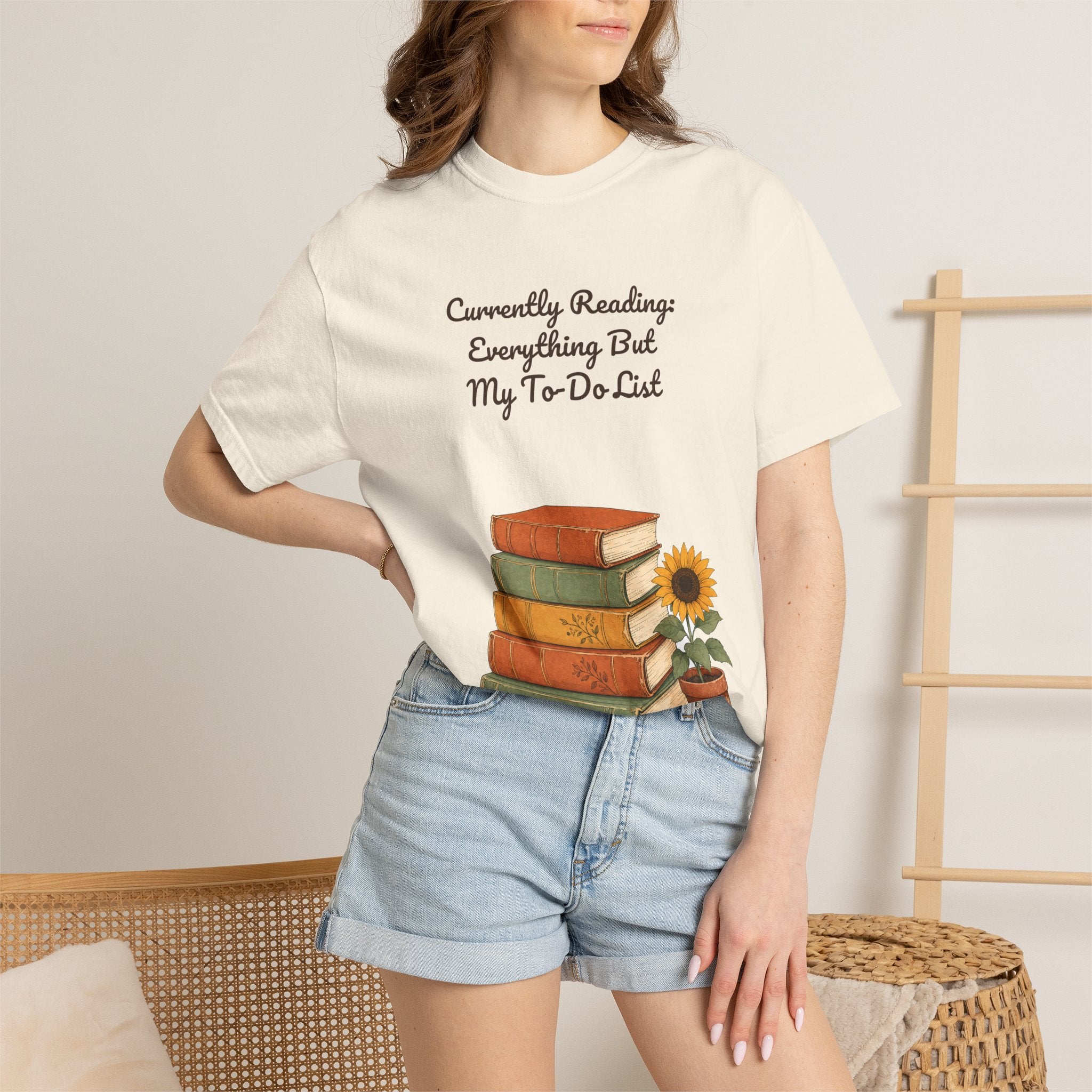 Currently Reading Everything But My To-Do List Shirt, Funny Bookish Tee, Book Lover Reader Gift
