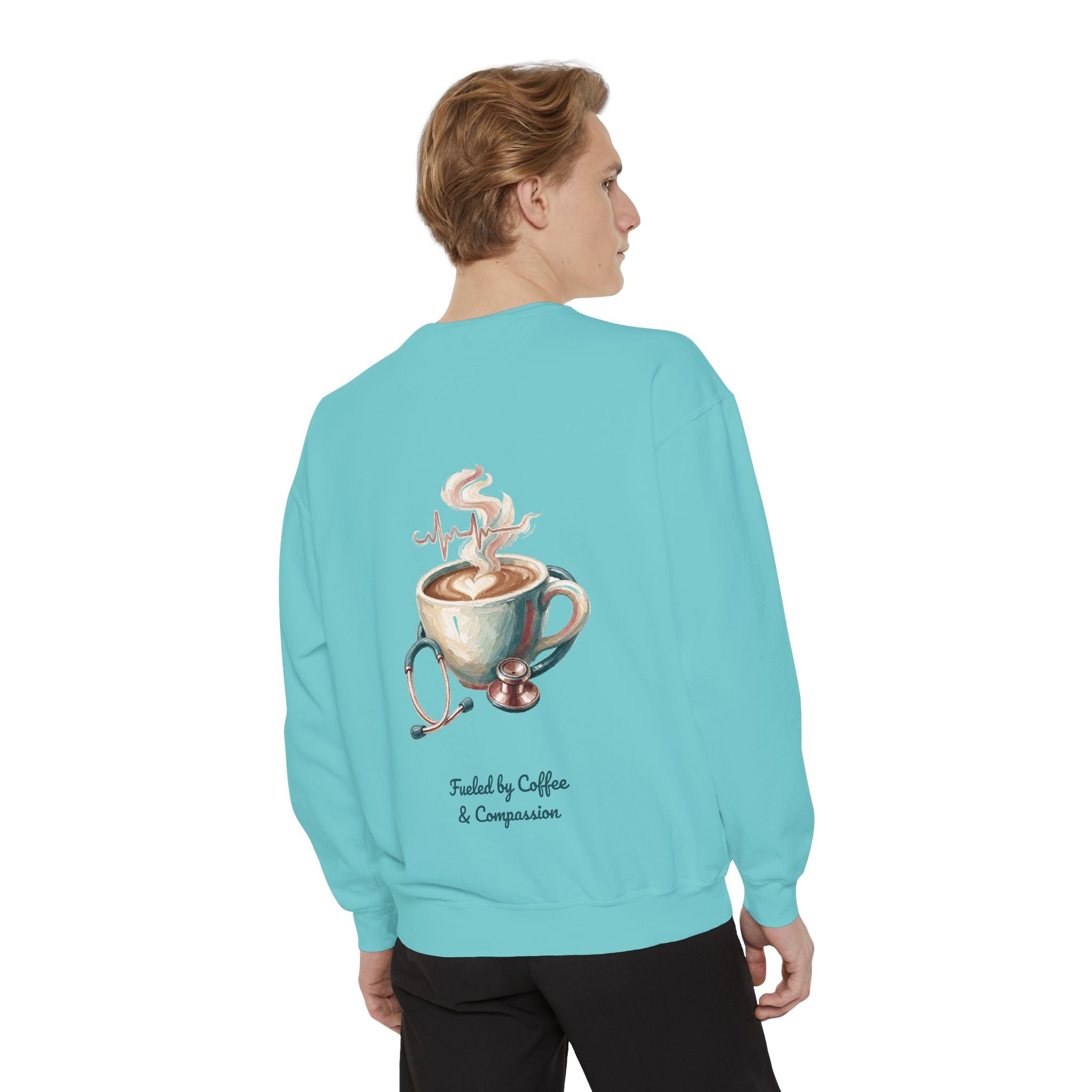 Nurse Shirt, Fueled by Coffee and Compassion Tee, Nurse Week RN Gift, Painterly Nurse Coffee Sweatshirt