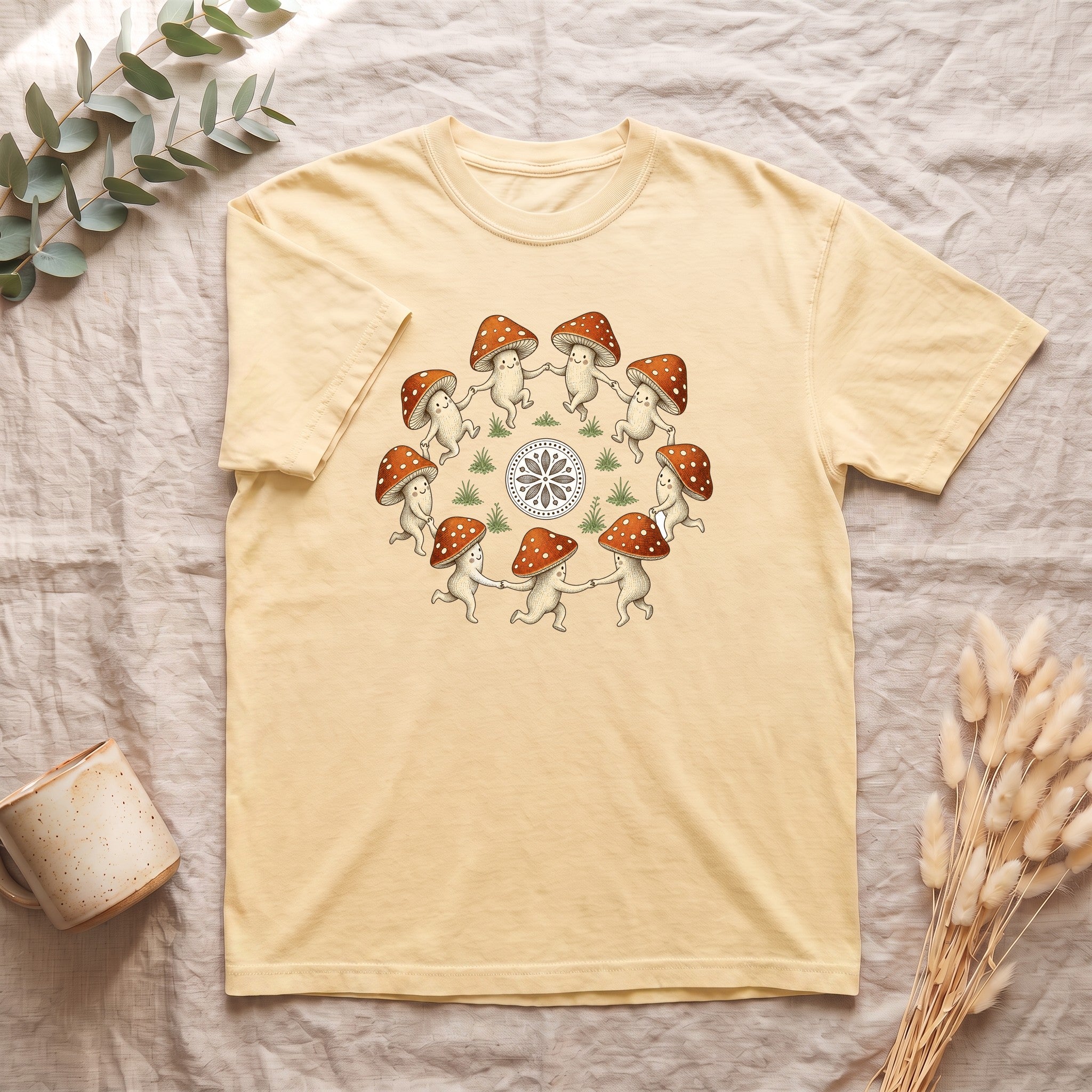 Cottagecore Mushroom Shirt, Fairy Ring Tee, Goblincore Nature Gift, Whimsical Mushroom Sweatshirt