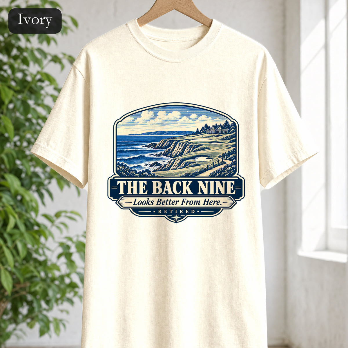 The Back Nine Shirt, Scenic Golf Coast Tee, Vintage Golf Course Graphic, Golfer Gift