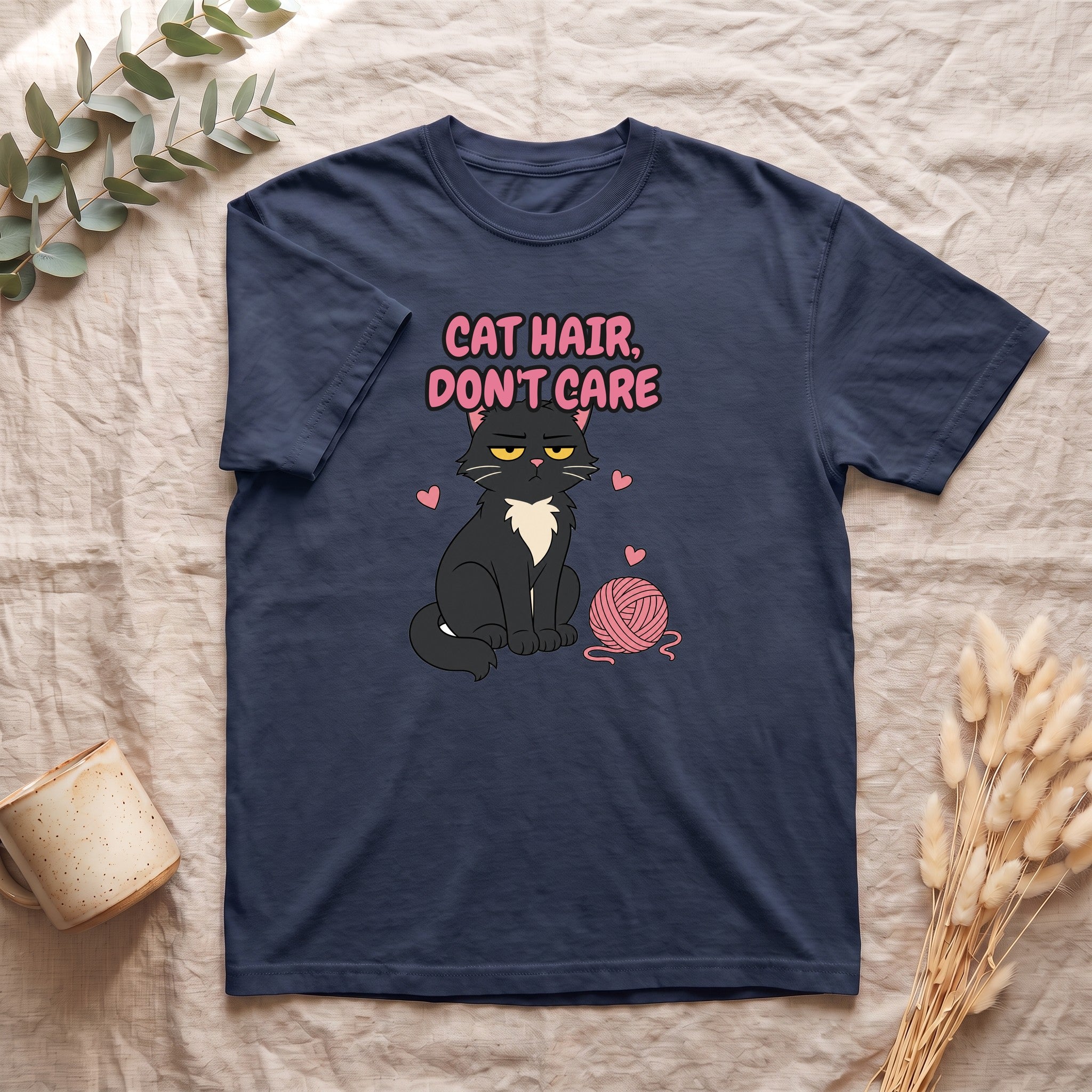 Cat Hair Don't Care Shirt, Funny Cat Mom Tee, Cat Lover Gift, Cat Owner Sweatshirt