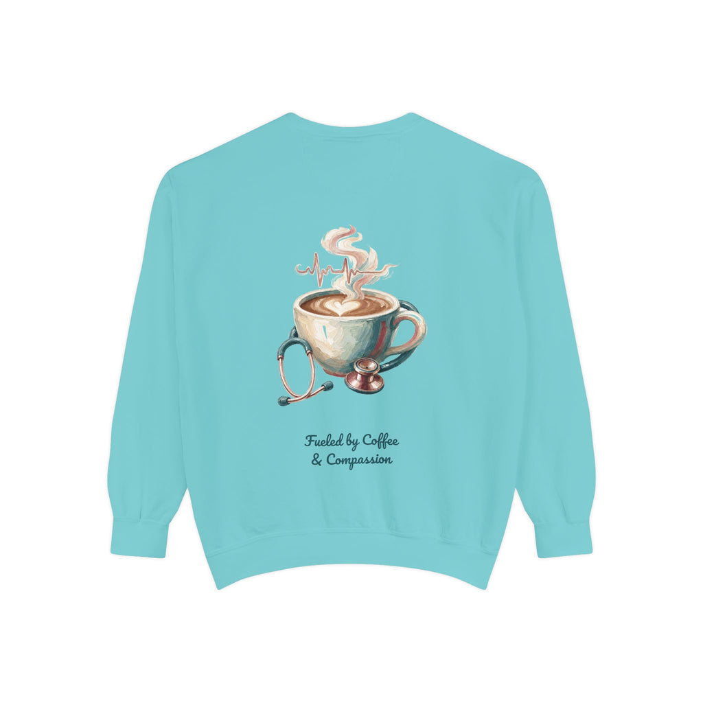 Nurse Shirt, Fueled by Coffee and Compassion Tee, Nurse Week RN Gift, Painterly Nurse Coffee Sweatshirt