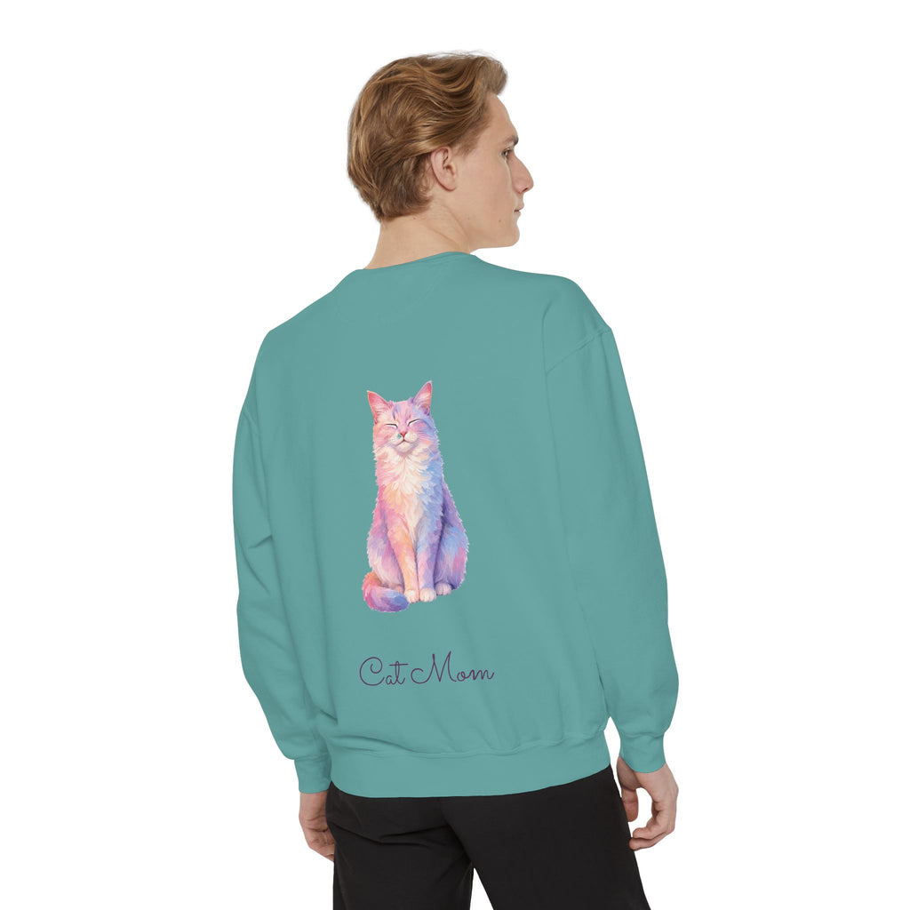 Cat Mom Shirt, Pastel Painterly Cat Tee, Cute Cat Lover Gift, Cat Owner Sweatshirt for Her