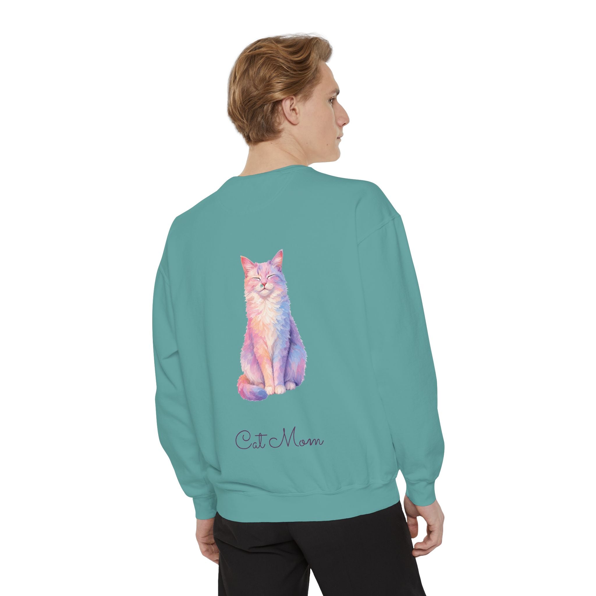 Cat Mom Shirt, Pastel Painterly Cat Tee, Cute Cat Lover Gift, Cat Owner Sweatshirt for Her