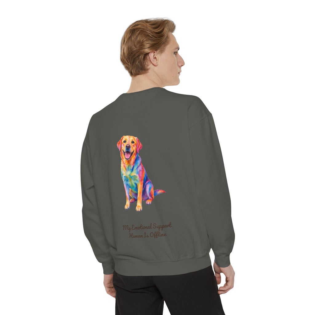 Labrador Shirt, My Emotional Support Human Is Offline Tee, Funny Lab Dog Mom Gift, Painterly Dog Lover Sweatshirt