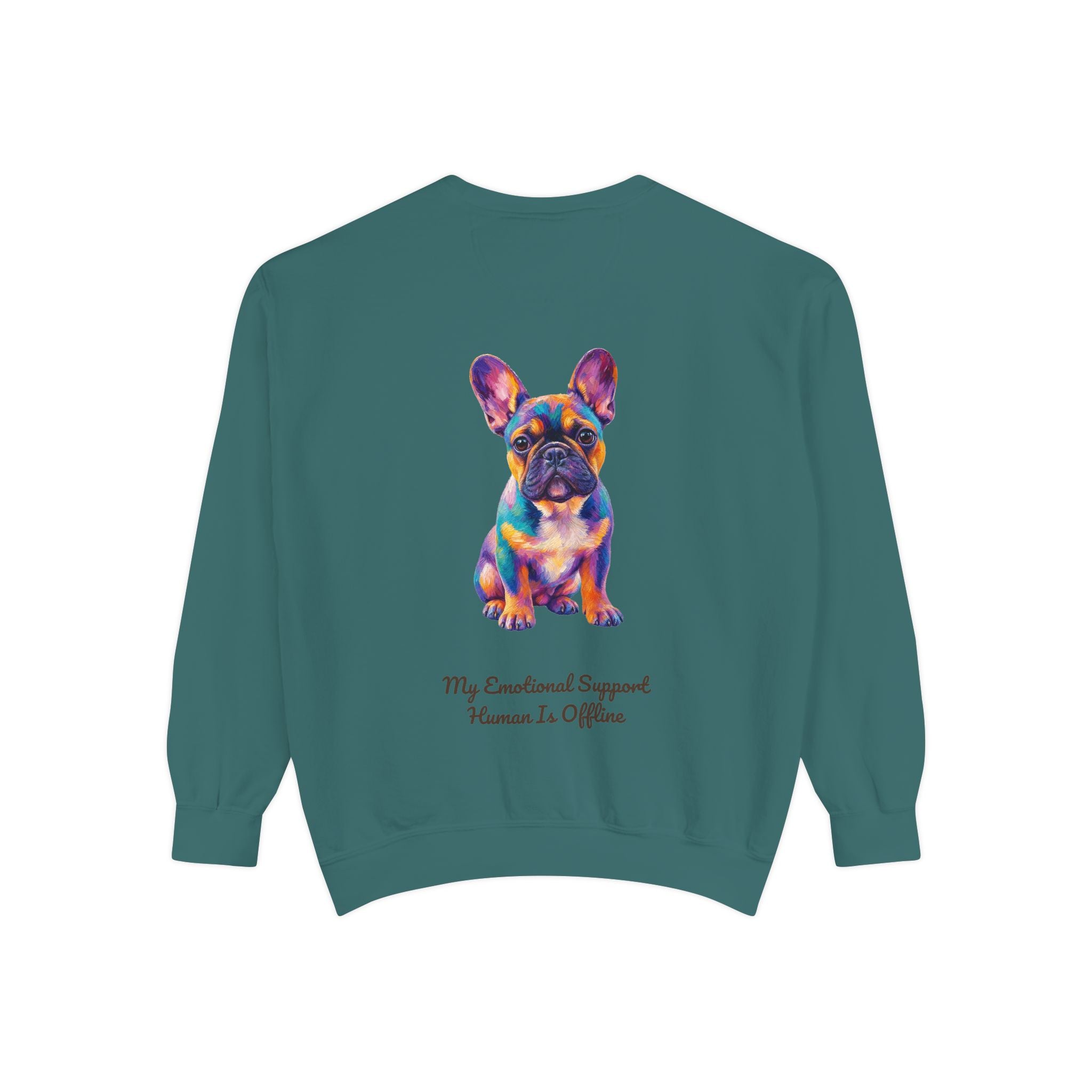 French Bulldog Shirt, My Emotional Support Human Is Offline Tee, Funny Frenchie Dog Mom Gift, Painterly Dog Lover Sweatshirt