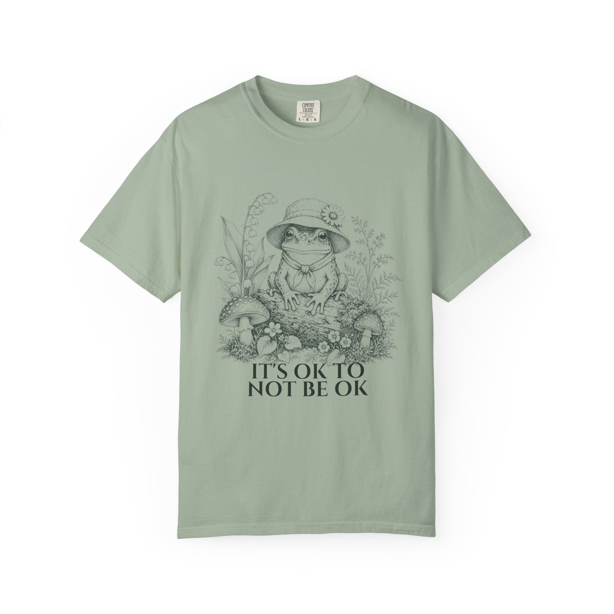 It's OK To Not Be OK Shirt, Cute Frog Mental Health Tee, Awareness Gift, Kawaii Frog Sweatshirt