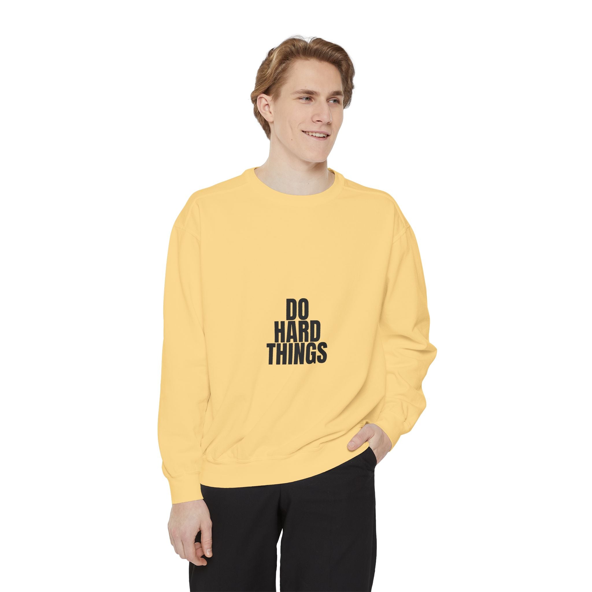 Do Hard Things Shirt, Minimalist Motivational Tee, Gym Fitness Mindset Gift, Bold Typography Sweatshirt