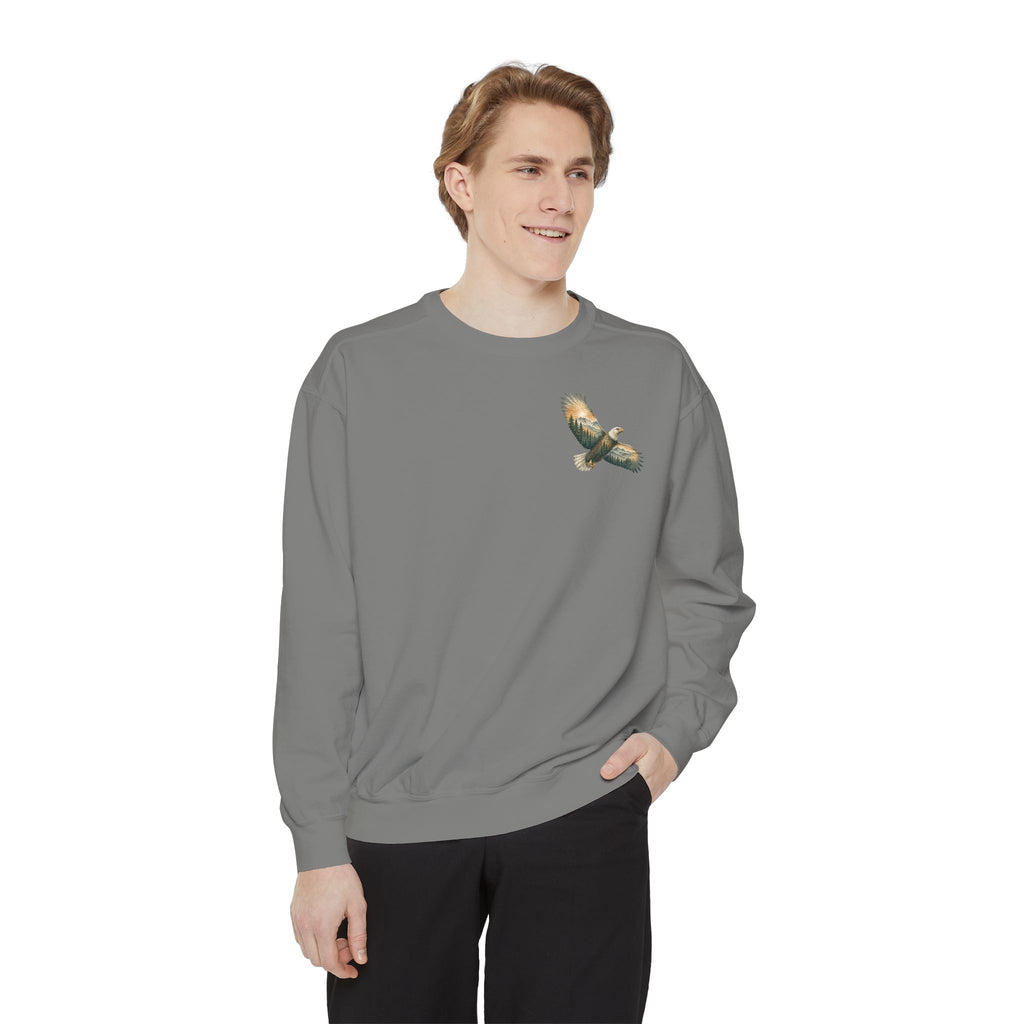 Into the Heights I Rise Shirt, Eagle Double Exposure Tee, Mountain Wilderness Adventure Gift, Woodland Nature Sweatshirt
