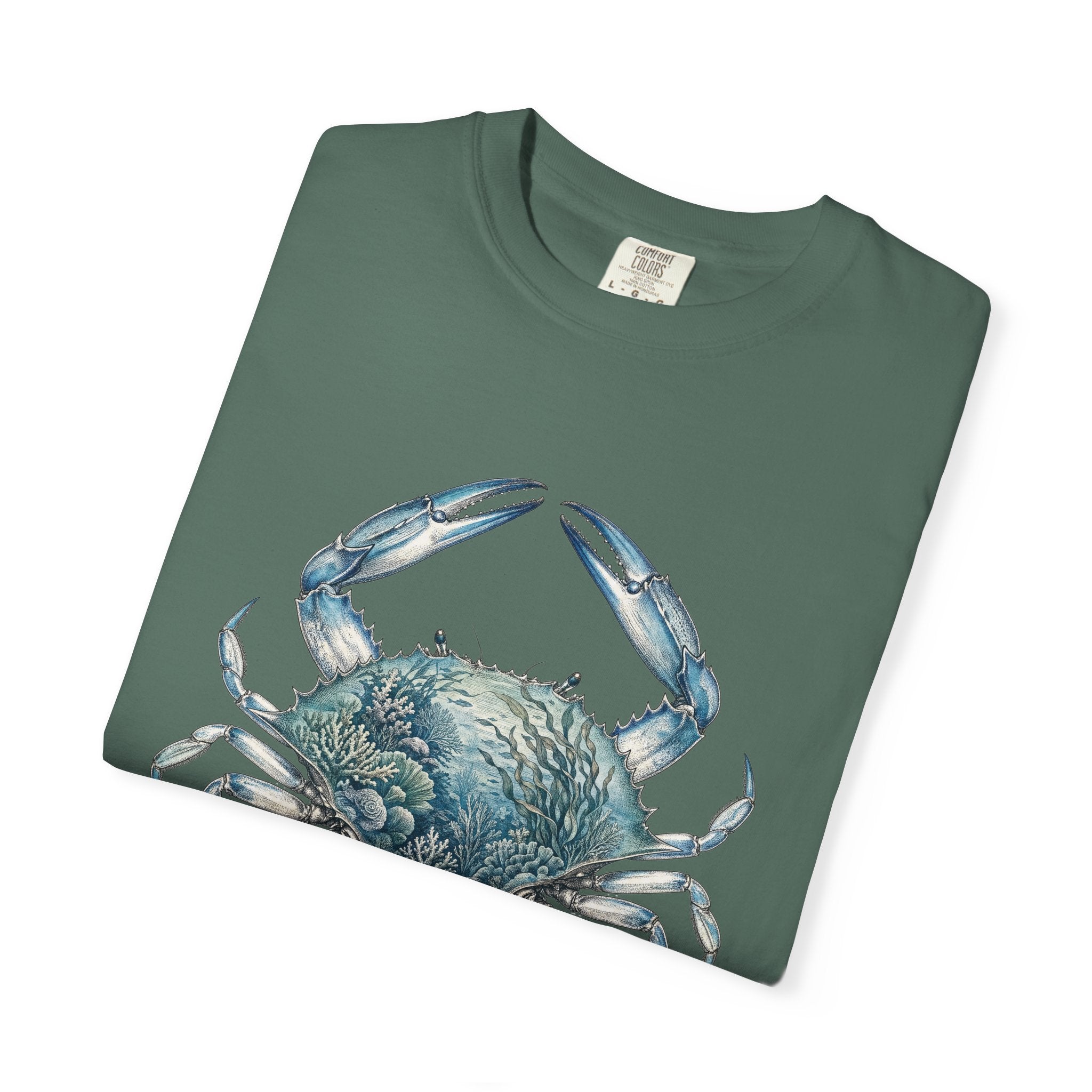 Into the Tides I Roam Shirt, Blue Crab Double Exposure Tee, Ocean Beach Coastal Lover Gift, Nautical Sea Life Sweatshirt