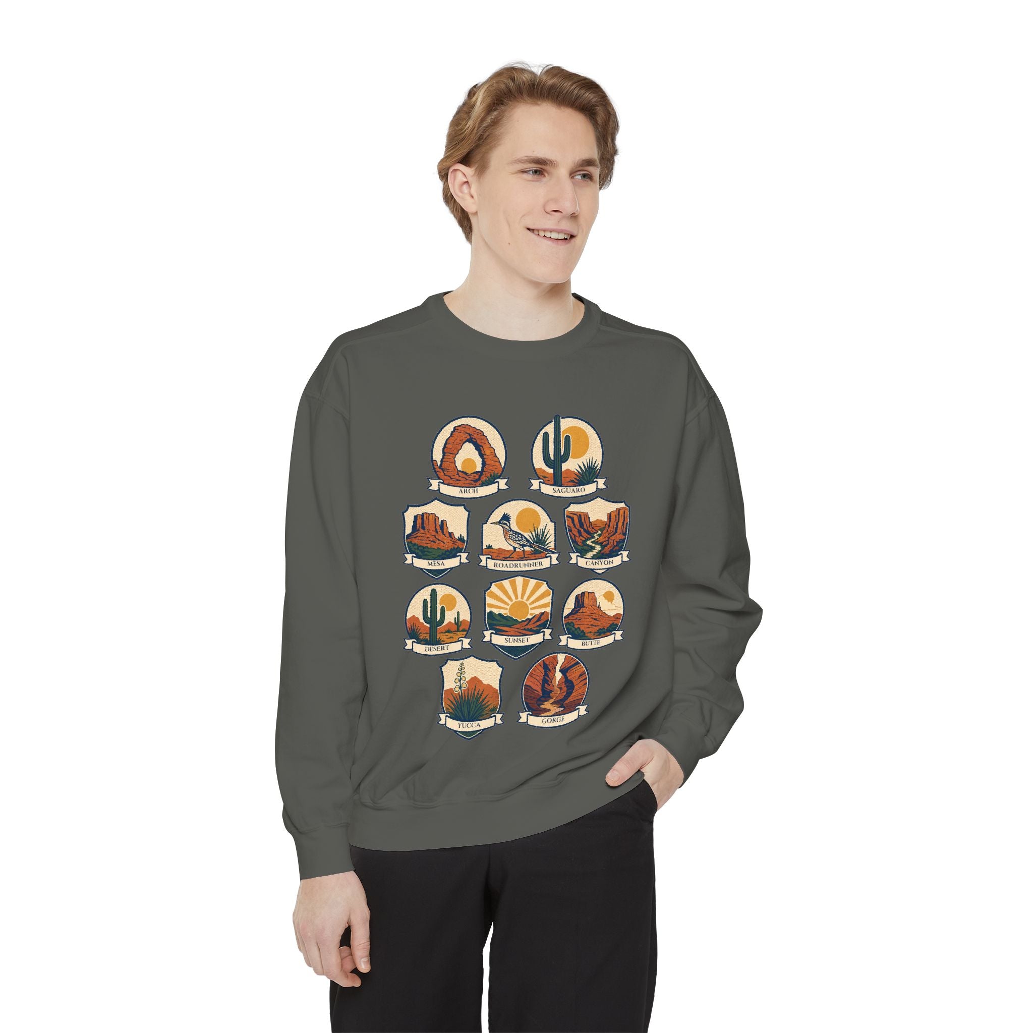 Southwest National Parks Shirt, Desert Badge Tee, Arizona Utah Hiking Gift, Retro Adventure Cactus Sweatshirt