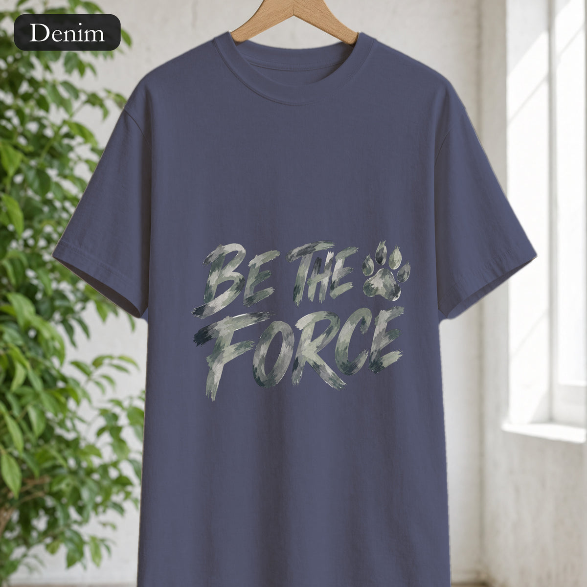 Be The Force Shirt, Camo Motivational Tee, Inspirational Encouragement Gift, Positive Vibes Paw Print Sweatshirt