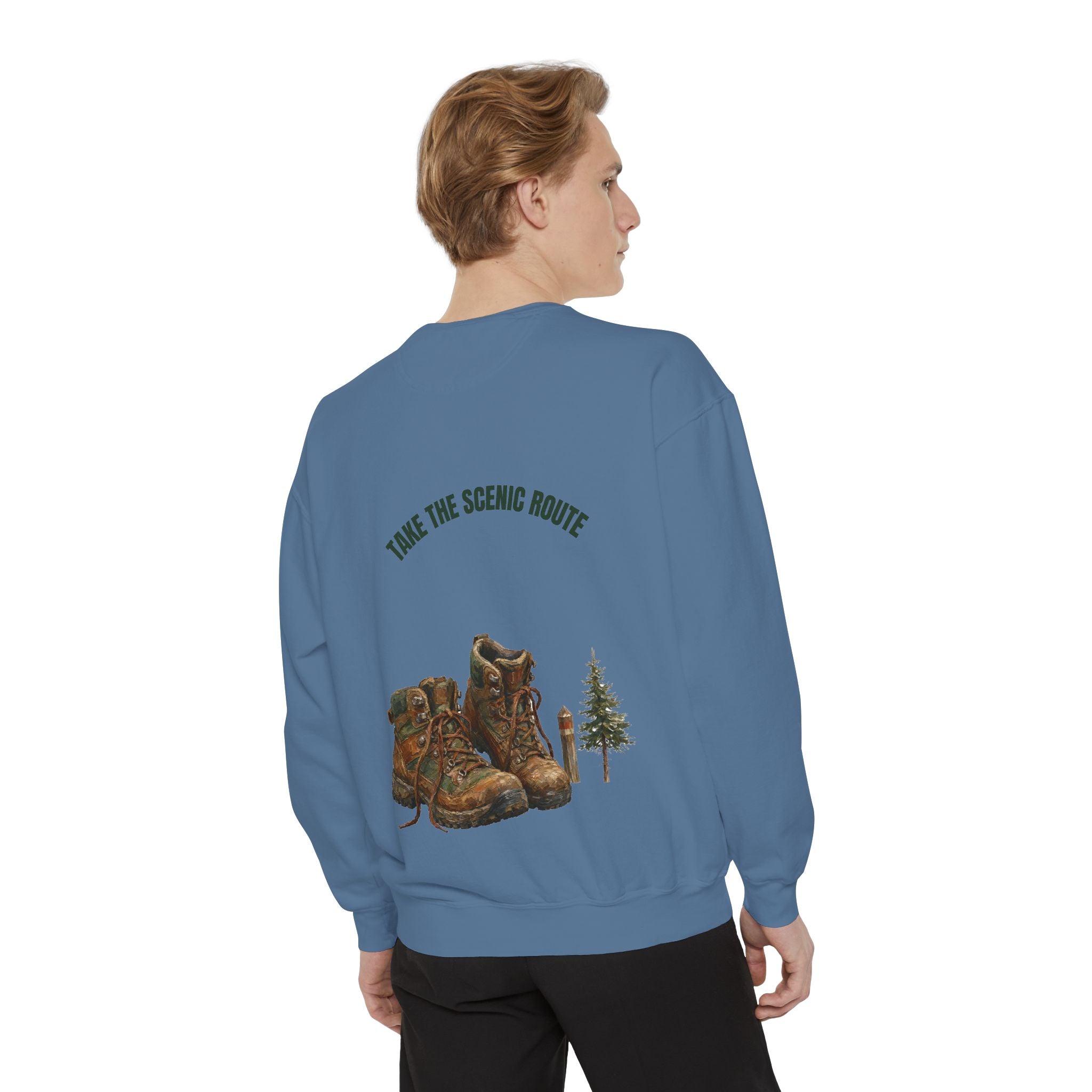 Take the Scenic Route Shirt, Hiking Trail Tee, Outdoor Adventure Nature Gift, Painterly Mountain Sweatshirt